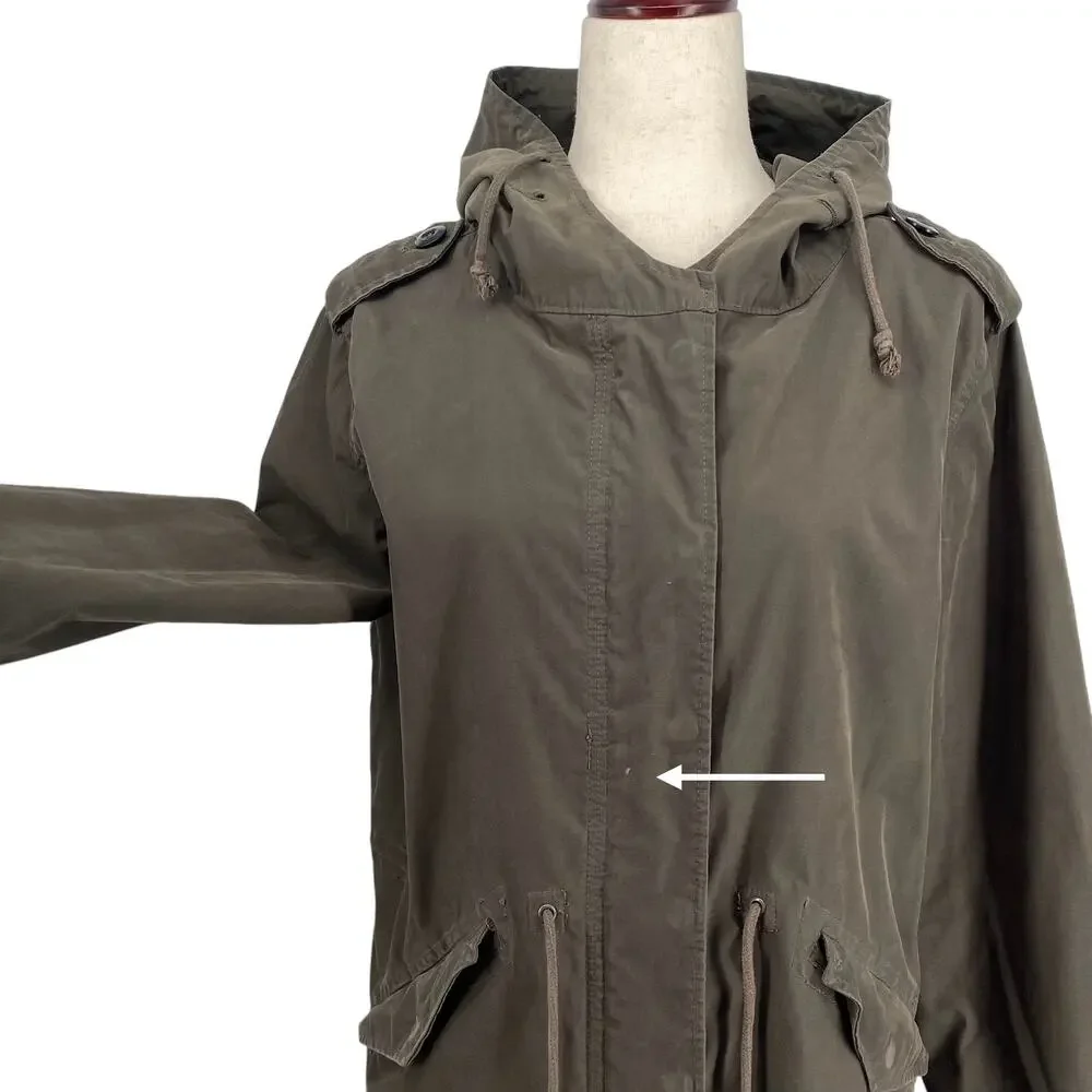 RW Co Longline Duck Canvas Chore Utility‎ Jacket S Green No Lining Drawstring
